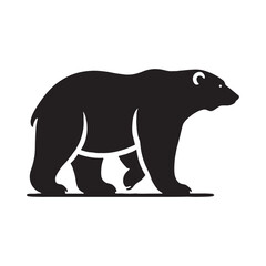 Stylish polar bear silhouette for digital and print uses - Polar bear illustration - minimallest polar bear vector
