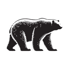 Fototapeta premium Minimalistic polar bear silhouette for modern media designs - Polar bear black vector 