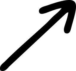 A hand drawn arrow made with brush stroke