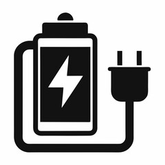 Recharge Icon Black Silhouette Vector