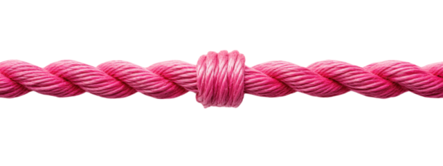 Torn Pink Rope on White Canvas, vibrant pink rope with jagged edge, minimalist design, striking contrast, ideal for bold text placement