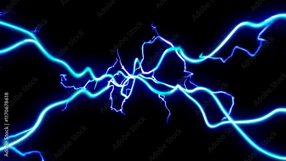Poster dynamic blue electric currents dancing across a dark background create a mesmerizing visual experien