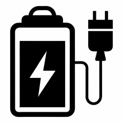 Recharge Icon Black Silhouette Vector