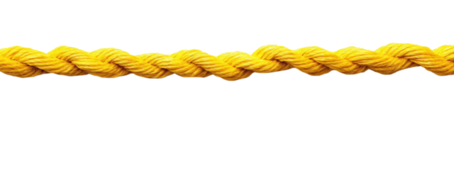 Torn Yellow Rope on White Canvas, vibrant jagged rope, centered for text, minimalist aesthetic, bold contrast, striking visual impact