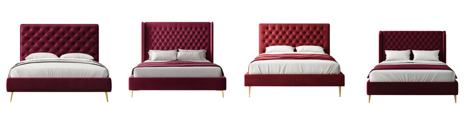 Luxurious and Elegant Bedroom Furniture with Tufted Headboard Nightstands and Plush Bedding in a Modern Minimalist Interior Design Setting