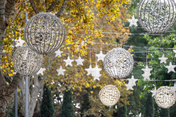 Christmas lights on Paseo del Borne, Palma, Mallorca, Balearic Islands, Spain © Tolo