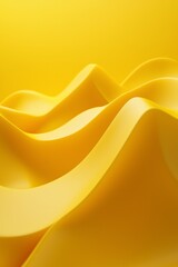 Three-dimensional abstract shape of hills and waves, soft light reflection in yellow color