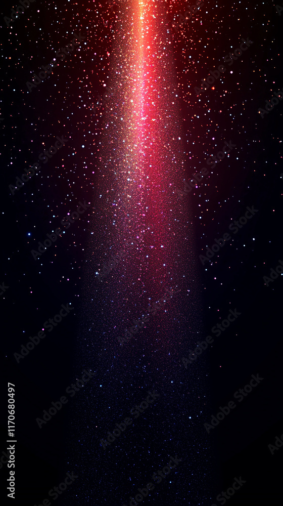 Poster shimmering particles creating a mystical atmosphere in dark space. generative ai