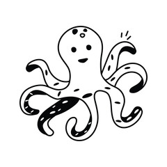 A playful octopus with swirling tentacles underwater