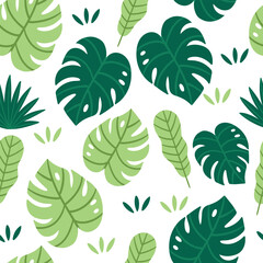 tropical leaves background, leaves pattern, tropical seamless pattern