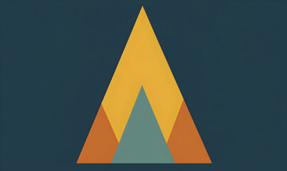 Fototapeta premium Abstract geometric triangle design in muted autumnal tones; ideal for backgrounds, presentations, and branding.