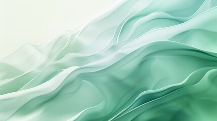 Obraz premium Calming green color gradient background with a 3D effect, transitioning from mint green to soft jade, offering a serene and refreshing vibe.