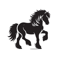 Minimalistic pony silhouette for versatile projects - Pony black vector

