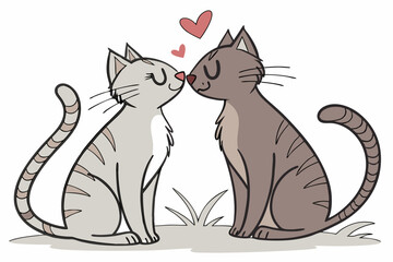 Feline Romance: A Heartfelt Connection Between Two Cats