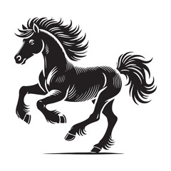 Pony silhouette for digital media and print designs - Pony black vector
