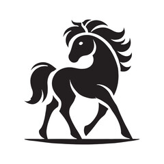 Simplified pony silhouette for digital artistic applications - Pony illustration - minimallest pony vector
