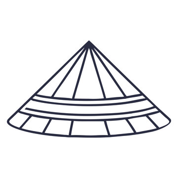 recommend clip art: Simple Line Drawing of a Traditional Vietnamese Conical Hat