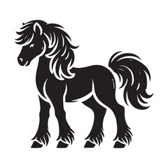 Simplified pony silhouette for modern design uses - Pony illustration - minimallest pony vector
