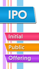 IPO - Initial Public Offering Colorful Vertical Box Stripes Text 