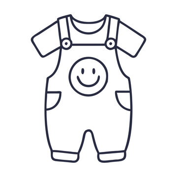 recommend clip art: Cute Baby Romper with Smiley Face Design