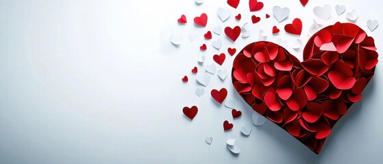 Romantic Red Heart Made of Small Hearts for Valentines Day