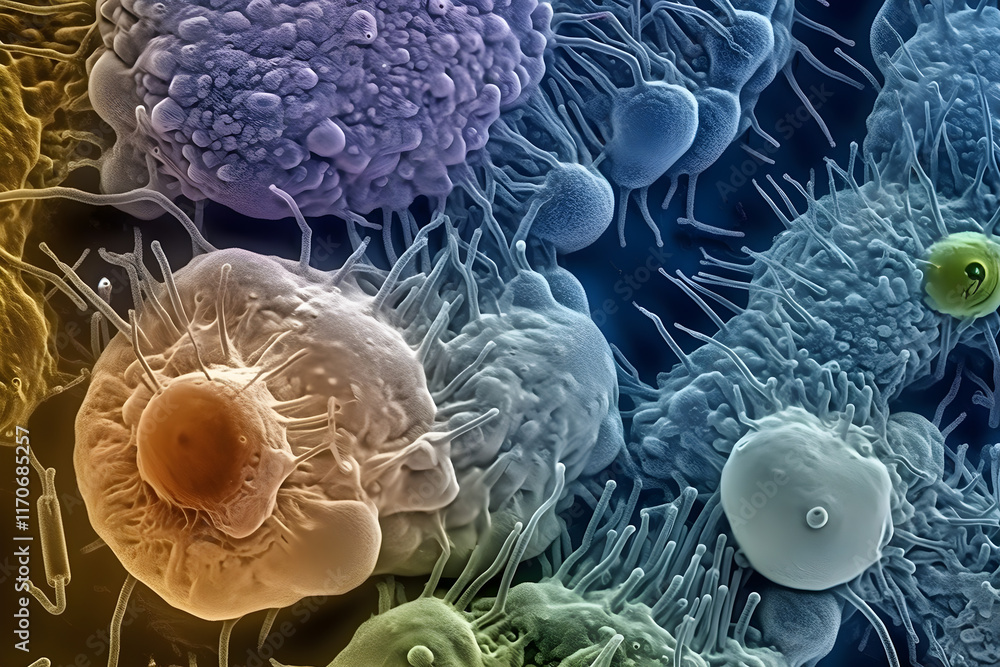 Poster microscopic view of unicellular animals in diverse environments highlighting microscopy techniques