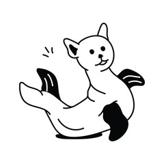 An icon of a sea cat, a creature that combines the features of a cat and a seal