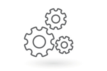 Cogwheel, preferences outline vector icon, Symbol, logo illustration settings icon Cogwheel symbol. Gear wheel vector