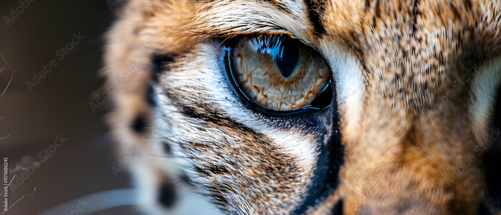 Poster close-up of a wild cat eye with striking patterns and intricate details captured in nature
