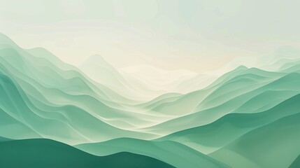 Obraz premium Flat soft color gradient background, blending shades of sage green and moss, calming and natural, perfect for tranquil scenes.
