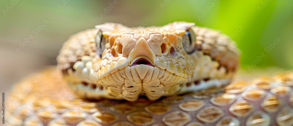 Aufkleber close-up view of a beautiful snake with intricate patterns and textures captured in natural habitat