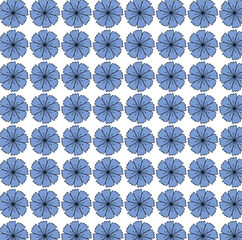 seamless pattern with blue flowers