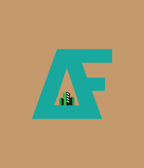 af real state vector letter logo