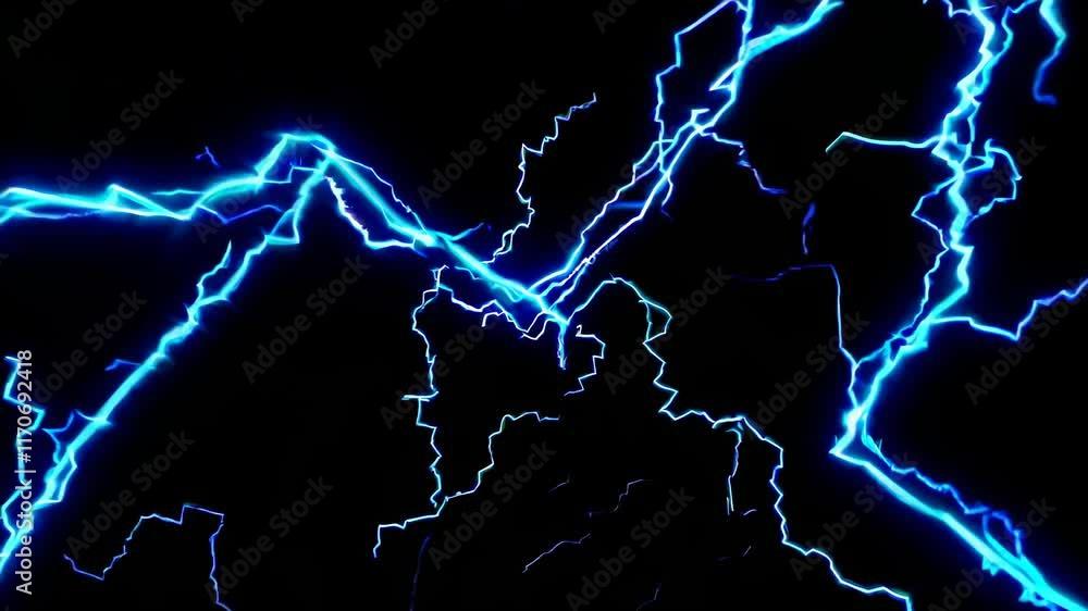 Aufkleber Dynamic electric energy visual displayed in vibrant blue against a dark backdrop during a creative design process