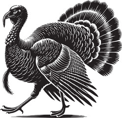 Turkey animal silhouette vector illustration isolated on white background
