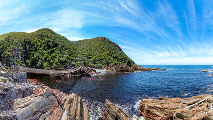 Suspension Bridge in Tsitsikamma National Park on the Garden Route in South Africa