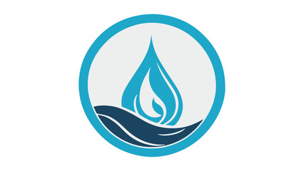 water drop icon, water drop logo, water works logo icon, 