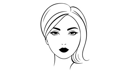 portrait of a woman, woman outline vector illustration, woman shape vector outline illustration, beautiful woman face with beautiful hair