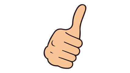 hand with thumb up from front, front view of like sign, like symbol from front view