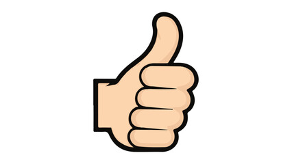 hand with thumb up, simple hand with thumb up illustration in vector