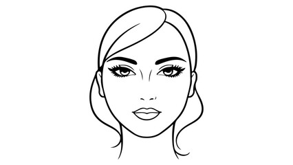 portrait of a woman, simple outline illustration of a woman face, woman head vector outline illustration, silhouette of a beautiful woman face 