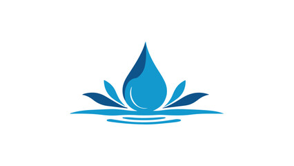 water drop icon, blue water drop vector illustration