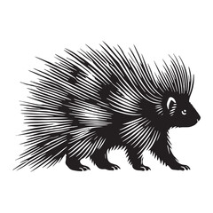 Porcupine silhouette for creative digital projects - Porcupine black vector
