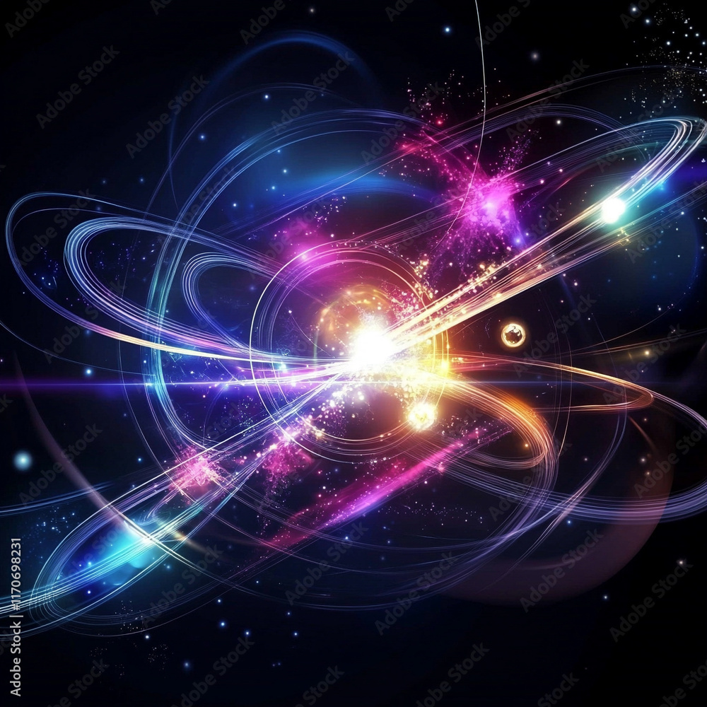 Poster dynamic cosmic explosion space digital artwork cosmic environment abstract viewpoint visualizing the