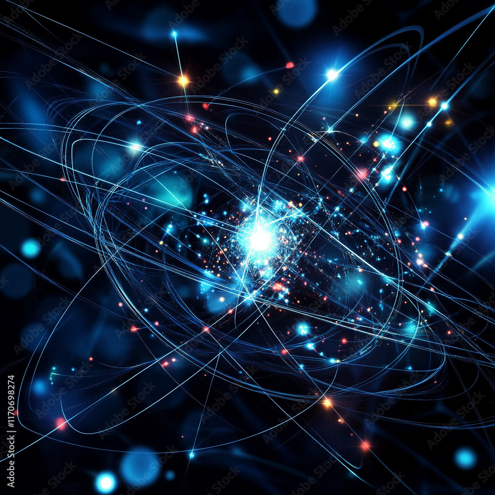 Aufkleber dynamic energy flow concept abstract universe digital art dark background close-up visual representa