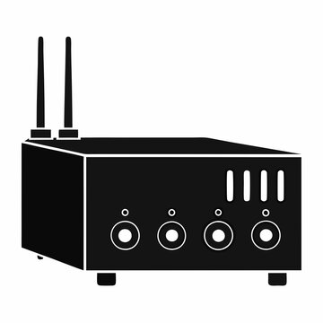 black router with antennas clip art preview