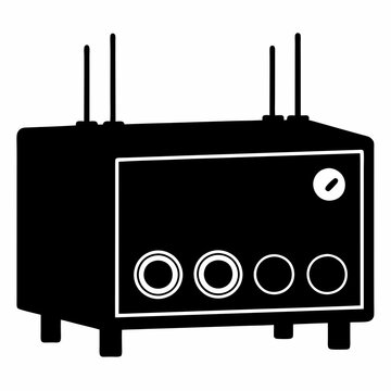 black box with antennas and dials clip art preview