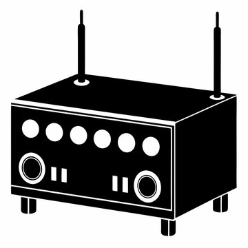black router with antennas clip art preview