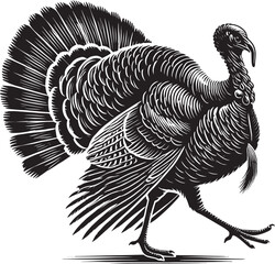 Turkey animal silhouette vector illustration isolated on white background