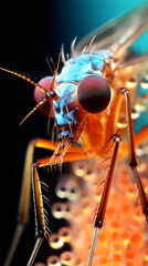 Fototapeta premium A Stunning Macro Photography of Gnats Swarming: An Incredible Display of Nature's Little Wonder